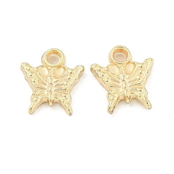 CCB Plastic Pendants, Butterfly Charms, Golden, 15x13x3mm, Hole: 2.3mm