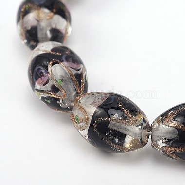 16mm Black Oval Lampwork Beads
