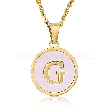 Pink Letter G Shell Necklaces