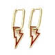 Lightning Bolt Real 18K Gold Plated Brass Dangle Hoop Earrings(EJEW-L268-018G-03)-1