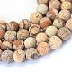 Frosted Natural Picture Jasper Round Bead Strands(G-E334-6mm-26)-1