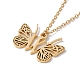 Initial Letter with Butterfly Pendant Necklace(NJEW-C026-01G-W)-1