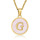 Natural Shell Initial Letter Pendant Necklace(LE4192-9)-1