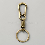 Zinc Alloy Keychain Clasps, Antique Bronze, 99.5mm(FIND-WH0139-567AB)