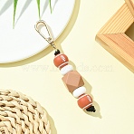 Silicone Ball Keychains, with Alloy Swivel Snap Clasps, for Keychain, Purse, Backpack Ornament, Camel, 11cm(KEYC-YW00147-03)