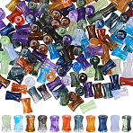 330Pcs 11 Colors Transparent Acrylic Beads Ink Wind Gradient Effect, Bamboo Joint, Mixed Color, 12.5x7.5mm, Hole: 1.8mm, 30pcs/color(OACR-SC0002-01)