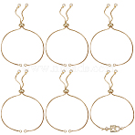 6Pcs Brass Box Chains Slider Bracelet Making with Clear Cubic Zirconia Tiny Charms, Nickel Free, Real 18K Gold Plated, 25x0.2cm, Hole: 2mm(BJEW-BBC0001-04)