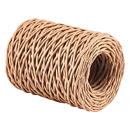Handmade Iron Wire Paper Rattan, Woven Paper Rattan, BurlyWood, 2mm, 50m/roll(OCOR-PH0003-33)