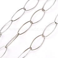 304 Stainless Steel Paperclip Chains, Drawn Elongated Cable Chains, with Spool, Soldered, Stainless Steel Color, 20x10x1mm, about 16.4 Feet(5m)/roll(STAS-A048-04P)