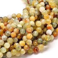 Natural Xiuyan Jade Round Bead Strands, 8mm, Hole: 1mm, about 48pcs/strand, 15.7 inch(G-P075-39-8mm)