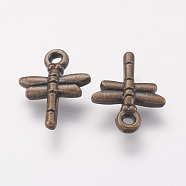 CCB Plastic Pendants, Dragonfly, Antique Bronze, 16x12.5x3mm, Hole: 1.5mm(CCB-P004-34AB)