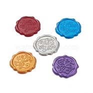CRASPIRE Adhesive Wax Seal Stickers, For Envelope Seal, Word Miss You & Good Luck & Thank You & For You & Love, Mixed Color, 30.8x30.8x2.2mm, 25pcs/set(DIY-CP0001-47)