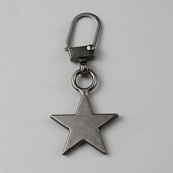 Alloy Zipper Puller, Zip Pull Tab Replacement, Garment and Bag Accessories, Star, Gunmetal, 45mm(FIND-TAC0011-84B)
