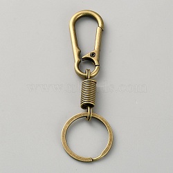 Zinc Alloy Keychain Clasps, Antique Bronze, 99.5mm(FIND-WH0139-567AB)