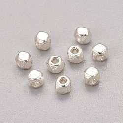 Alloy Spacer Beads, Screw Nut, Cadmium Free & Nickel Free & Lead Free, Silver Color Plated, 3x2.5mm, Hole: 1mm(X-PALLOY-H528-3mm-S-NR)