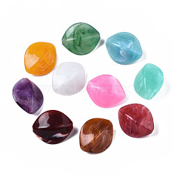 Acrylic Beads, Imitation Gemstone Style, Rhombus, Mixed Color, 29.5x24.5x14.5mm, Hole: 2mm, about 120pcs/500g(OACR-N131-001A)