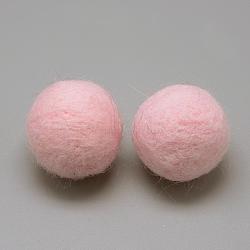 DIY Doll Craft Wool Felt Ball, Craft Decoration, Pink, 30mm(AJEW-R069-30mm-02)