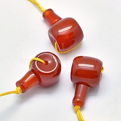 Natural Carnelian 3 Hole Guru Beads, T-Drilled Beads, 21~24x10.5~12x11.5~12.5mm, Hole: 1.8mm, 2mm(G-K208-02-A-08)