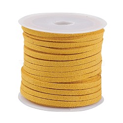 Faux Suede Cord, Faux Suede Lace, Goldenrod, 3x1.5mm, about 5.46 yards(5m)/roll(X-LW-R003-1061)