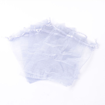 Organza Gift Bags with Drawstring, Jewelry Pouches, Wedding Party Christmas Favor Gift Bags, Light Grey, 30x20cm