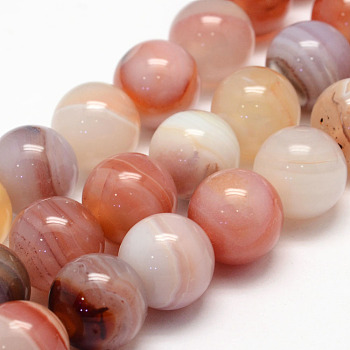 Natural Sardonyx Beads Strands, Round, Grade A, 12mm, Hole: 1mm, about 31~33pcs/strand, 14.5 inch