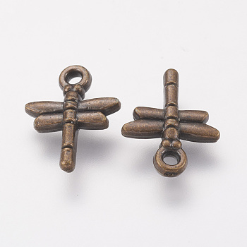 CCB Plastic Pendants, Dragonfly, Antique Bronze, 16x12.5x3mm, Hole: 1.5mm