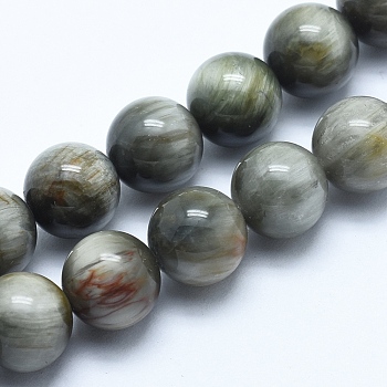 Natural Hawk's Eye Beads Strands, Eagle Eye Stone, Round, 6mm, Hole: 0.8mm, about 72pcs/strand, 15.7 inch(40cm)