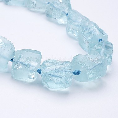 Rough Synthetic Aquamarine Beaded Necklaces(NJEW-G924-03)-2