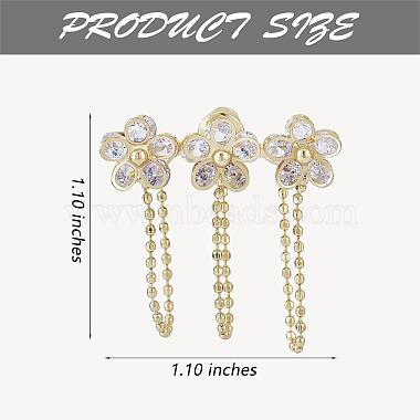 Flower Alloy Zirconia Stud Earrings(JE1067A)-2