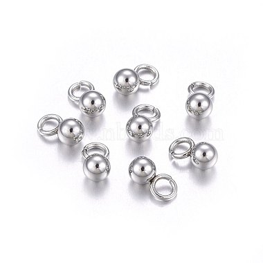Stainless Steel Color Round 304 Stainless Steel Charms