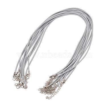 2mm Light Grey Waxed Cord Necklaces