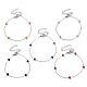 304 Stainless Steel Cable Chain Bracelet with Enamel Rondelle Beaded(BJEW-G683-02P)-1