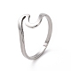 201 Stainless Steel Wave Finger Ring for Women(RJEW-J051-04P)-1