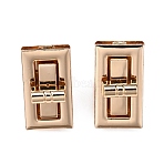 Alloy Bag Clasps, Bag Making Supplies, Rectangle, Light Gold, 3.9x2.1x1.4cm(DIY-WH0304-270)