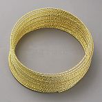 Textured Iron Memory Beading Wire for Wire Wrap DIY Jewelry Making, Golden, 1.2mm, about 24.61 Feet(7.5m)/pc(FIND-WH0472-08G)