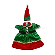 Christmas Clothes Felt Cloth & Iron Wine Bottle Cover Decoration, for Christmas Party Decoration, Green, 230x205x9mm(DJEW-K027-02D)