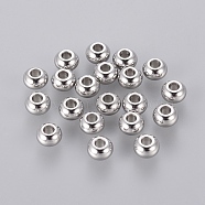 Rondelle 304 Stainless Steel Beads, Stainless Steel Color, 5x3mm, Hole: 2mm(STAS-S028-15)