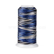 Segment Dyed Round Polyester Sewing Thread, for Hand & Machine Sewing, Tassel Embroidery, Dark Blue, 12-Ply, 0.8mm, about 300m/roll(OCOR-Z001-B-01)
