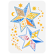 Plastic Drawing Painting Stencils Templates, for Painting on Scrapbook Fabric Tiles Floor Furniture Wood, Rectangle, Star, 29.7x21cm(DIY-WH0396-496)