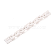 Handmade Opaque Acrylic Cross Chains, Unwelded, White, 43.5x23x4mm, about 39.37 inch(1m)/strand(AJEW-JB00766-05)