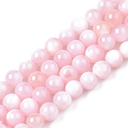 Natural Freshwater Shell Beads Strands, Dyed, Round, Pearl Pink, 2.5mm, Hole: 0.5mm, about 122~136pcs/strand, 14.57 inch~15.63 inch(37cm~39.7cm)(BSHE-T009A-01C)