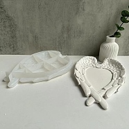 Silicone Heart Wing Storage Tray Molds, Resin Casting Molds, for UV Resin, Epoxy Resin Craft Making, White, 240x170x33mm(DIY-A040-03)