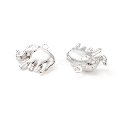 304 Stainless Steel Charms, Hollow Elephant, Silver, 14x15x5mm, Hole: 1.2mm(STAS-H413-13S)