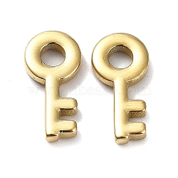Ion Plating(IP) 304 Stainless Steel Charms, Key Charm, Real 18K Gold Plated, 13.5x11.5x1.5mm, Hole: 2.5mm(STAS-Q254-41G)