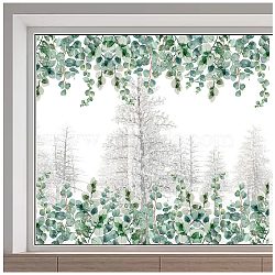 PVC Window Static Stickers, Rectangle Shape, for Window Decoration, Leaf, 380x1160mm(AJEW-WH0385-0008)
