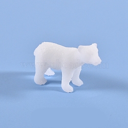 Miniature Animal Models with Silicone Filler Material, Food Grade Silicone Candle Making, White, Bear, 1.9x0.6x1.2cm(PW-WGA41FF-07)