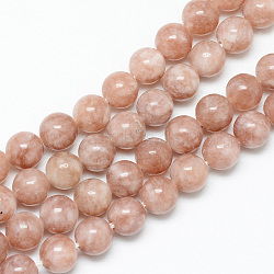 Natural Sunstone Bead Strands, Round, 8~9mm, Hole: 1mm, about 46pcs/strand, 14.76 inch~14.96 inch(37.5~38cm)(X-G-R345-8mm-31)