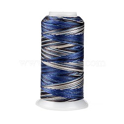 Segment Dyed Round Polyester Sewing Thread, for Hand & Machine Sewing, Tassel Embroidery, Dark Blue, 12-Ply, 0.8mm, about 300m/roll(OCOR-Z001-B-01)