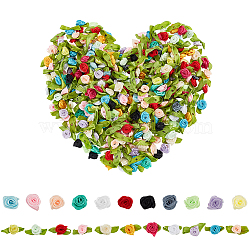 Nbeads 440Pcs 22 Style Polyester Rose Ornaments, for DIY Hair Accessories, Clothing Decoration, Costume, Mixed Color, 13~29x14~16x6~7.5mm(DIY-NB0008-25)