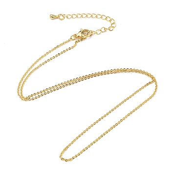 Brass Cable Chain Necklaces Making, with Lobster Claw Clasps, Long-Lasting Plated, Golden, 17.71 inch(45cm), 1.2mm